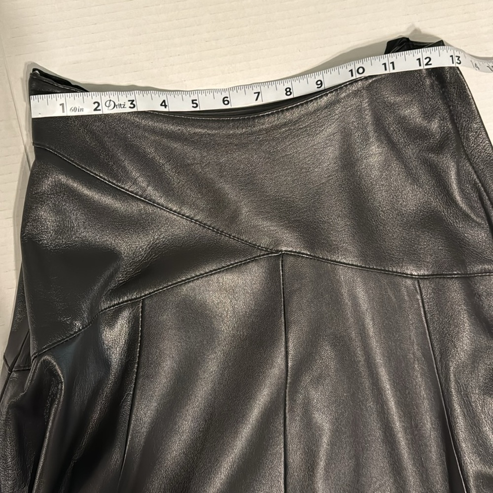 Gingette Leather Vintage Black Soft Maxi Lined Zip Genuine Skirt Israel 26β - Picture 8 of 16